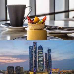 Etihad Tower Observation Deck with coffee or tea and slice of cake Experiences