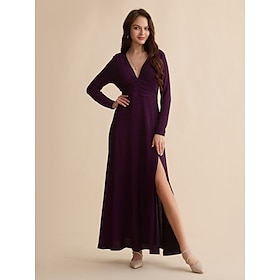 Purple Split Ends High Elasticity Elegant Party Party/Wedding Guest Maxi Dress dress to impress 2024